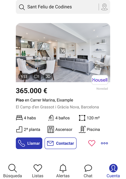 Fotocasa App - detalle de un anuncio