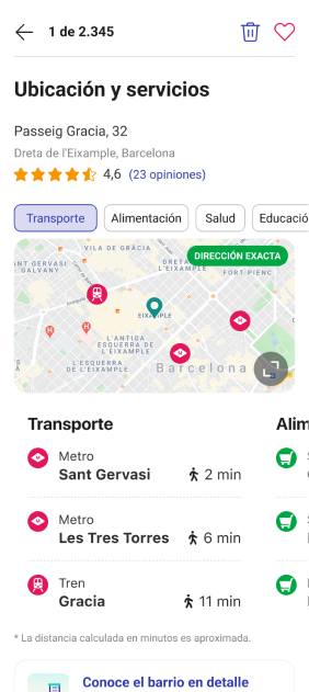 Fotocasa App - detalle de un anuncio