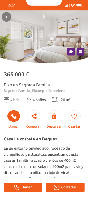 Habitaclia App - screen de inicio o Home