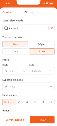 Habitaclia App - screen de inicio o Home
