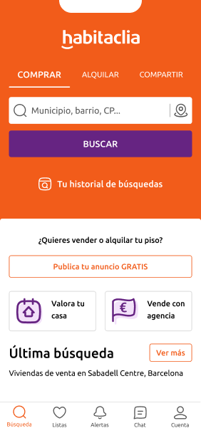 La Home de Habitaclia con el sistema de diseño de Panot aplicado.